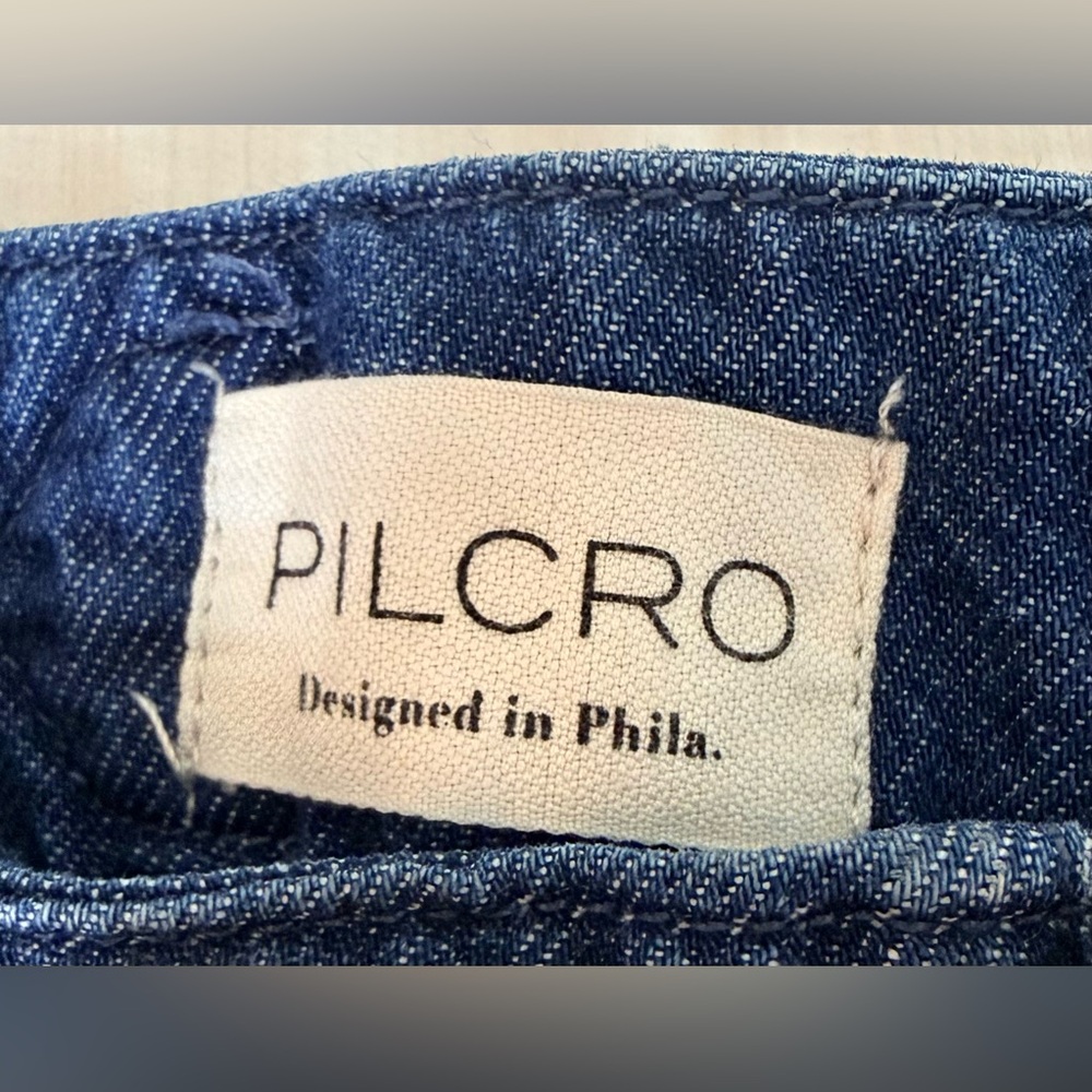 Anthropologie Pilcro Mid-Rise Pleated Trouser denim jean’s preppy baggy 29 EUC - Picture 16 of 16